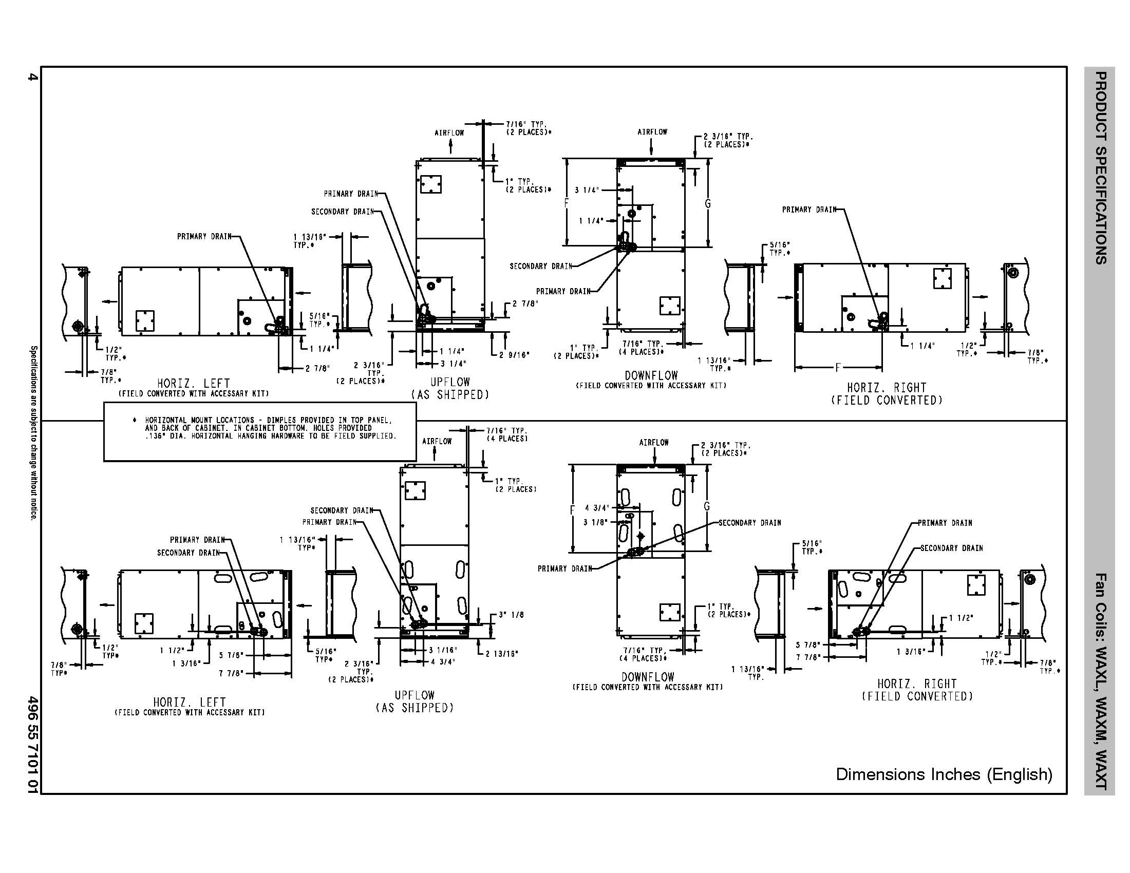 3.5 Ton EcoTemp ECM Motor TXV Air Handler WAXL424A